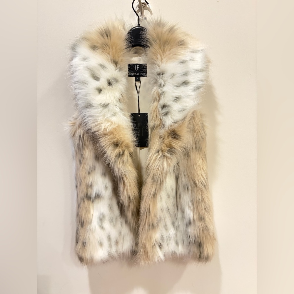 Unreal Fur Cream Faux Fur Vest
